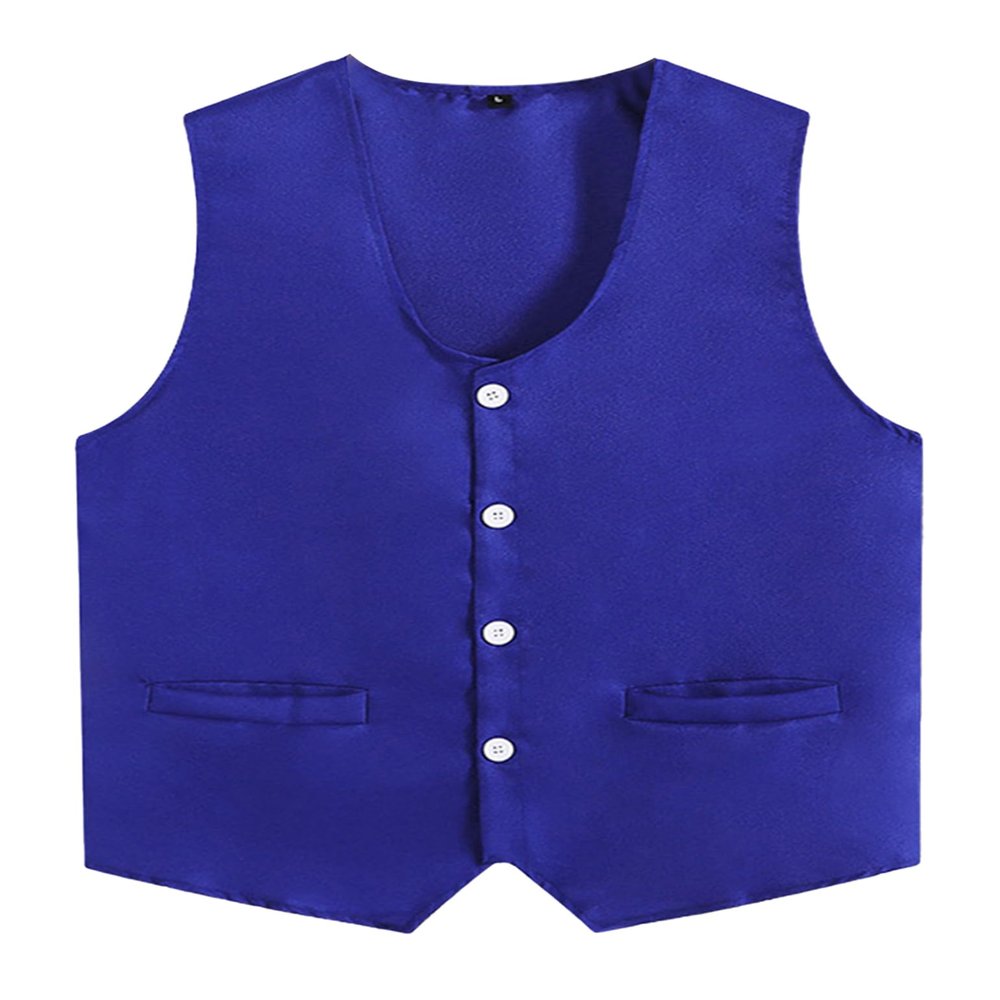 Loodgao Kid Girls Boys Vest Solid Color Volunteer Activity Waistcoat Irregular Hem Volunteers Activities Uniform Blue 11-12 Years