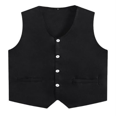 Loodgao Kid Girls Boys Vest Solid Color Volunteer Activity Waistcoat Irregular Hem Volunteers Activities Uniform Black 9-10 Years