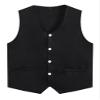 Loodgao Kid Girls Boys Vest Solid Color Volunteer Activity Waistcoat Irregular Hem Volunteers Activities Uniform Black 9-10 Years view 1