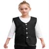 Loodgao Kid Girls Boys Vest Solid Color Volunteer Activity Waistcoat Irregular Hem Volunteers Activities Uniform Black 9-10 Years view 3