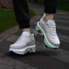 Roller Skates for Women Men 2-in-1 Double Row Deform Wheel Roller Skate Shoes Sneakers Detachable Shoes with Wheels for Girls Boys Indoor Outdoor Roller Shoes (White High Top with LED, US 8.5) view 2