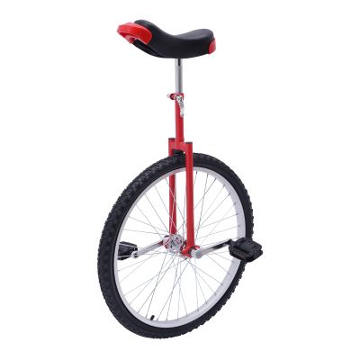 WOHAIPA Unicycles 24" Outdoor Wheel Unicycle Steel Rim Adjustable Seat Unicycle Easy Storage for Office Workers, Teenagers, Cycling EnthusiastsDaily Fitness Exercises, Cycling Exercises (Red, 24")