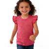 Kids Blouse Plain Ruffle Sleeve Top Toddler Girls Solid Color T-Shirt Baby Girl Cotton Casual Clothes (Rose Red, 6-7 Years) view 1