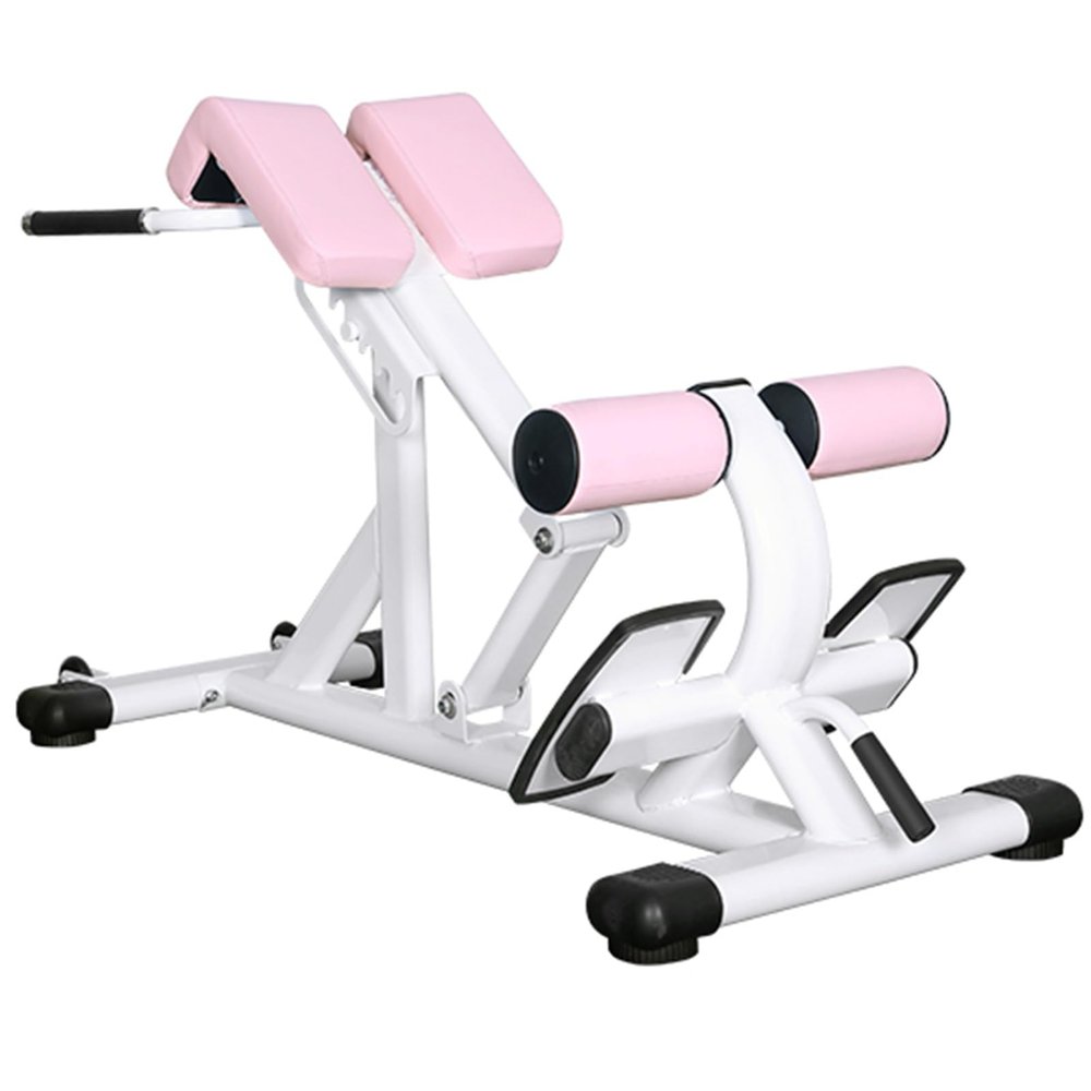 THCSY Roman Chair, Multi-function Back Extension Machine, Adjustable Workout Bench Hyperextension Bench for Home Gym Strength Training Max Capacity 1320lbs (Color : Pink)