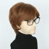 Topcosplay Mens Wigs with Glasses Short Brown Ginger 60s 70s Male Wig for Costume Accessories Halloween Outfit view 2