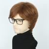 Topcosplay Mens Wigs with Glasses Short Brown Ginger 60s 70s Male Wig for Costume Accessories Halloween Outfit view 4