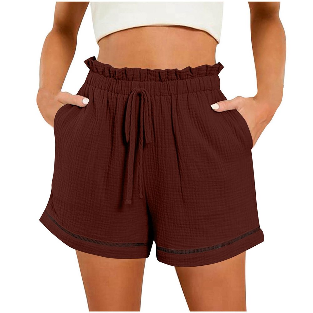 Generic Deals Womens Summer Shorts Womens High Waisted Shorts Shorts for Women Plus Size Womens Shorts with Pockets Women Shorts Casual Plus Size Wine, X-Large