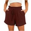 Generic Deals Womens Summer Shorts Womens High Waisted Shorts Shorts for Women Plus Size Womens Shorts with Pockets Women Shorts Casual Plus Size Wine, X-Large view 1