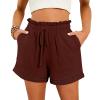 Generic Deals Womens Summer Shorts Womens High Waisted Shorts Shorts for Women Plus Size Womens Shorts with Pockets Women Shorts Casual Plus Size Wine, X-Large view 2
