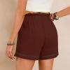 Generic Deals Womens Summer Shorts Womens High Waisted Shorts Shorts for Women Plus Size Womens Shorts with Pockets Women Shorts Casual Plus Size Wine, X-Large view 3
