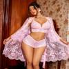 Avidlove lingerie for women Lace Babydoll 2 Piece Sexy Bra and Panty Sets Lace Kimono Robe Set view 2
