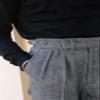 QINYNMU Mens Tweed Casual Pants Slacks Trousers Slim Fit Wool Suit Pants for Men Dark Brown view 2