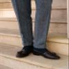QINYNMU Mens Tweed Casual Pants Slacks Trousers Slim Fit Wool Suit Pants for Men Dark Brown view 3