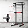 NaKeah Power Tower Height Adjustable Pull Up Bar Dip Station, Home Multi Gym Pull Up Dip Stand, Strength Training Fitness Exercise Equipment,Black view 2