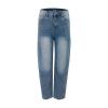 Jeans for Women Straight Leg Shaping Wide Leg Jeans Denim Pants High Waist Stretchy Classic Baggy Denim Pants with Pockets Dark Blue view 3