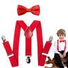 Adjustable Kid's Suspenders and Bow Tie Set - Classic Red Suspenders & Bowtie for Boys & Girls, Fits 6 Months to 7 Years - Perfect for Daily Wear, Photoshoots, and Special Occasions view 1