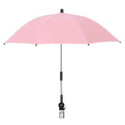 Derefine Strollers Umbrella with Universal Clamp,Portable Umbrellas for Rain, UPF 50 Beach Umbrella for Stroller, Bleacher, Patio, Fishing, BBQ Parties (pink)