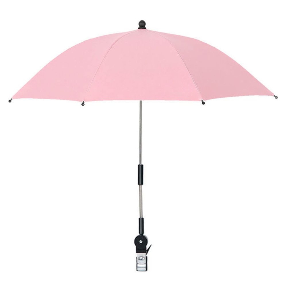 Derefine Strollers Umbrella with Universal Clamp,Portable Umbrellas for Rain, UPF 50 Beach Umbrella for Stroller, Bleacher, Patio, Fishing, BBQ Parties (pink)