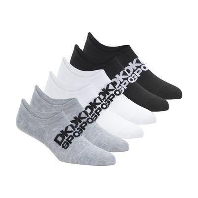 DKNY Women's 6 Pack Liner Socks, Medium Grey, 9-11