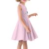 OZELANSAY Pink Summer Dress Kids Cute Cat Graphic Casual Crew Neck Skater Swing Twirly Dresses 3T 4T Kawaii Cartoon Print Outfits School Home Sleeveless Clothes Comfy Novelty Dress view 3