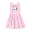 OZELANSAY Pink Summer Dress Kids Cute Cat Graphic Casual Crew Neck Skater Swing Twirly Dresses 3T 4T Kawaii Cartoon Print Outfits School Home Sleeveless Clothes Comfy Novelty Dress view 4