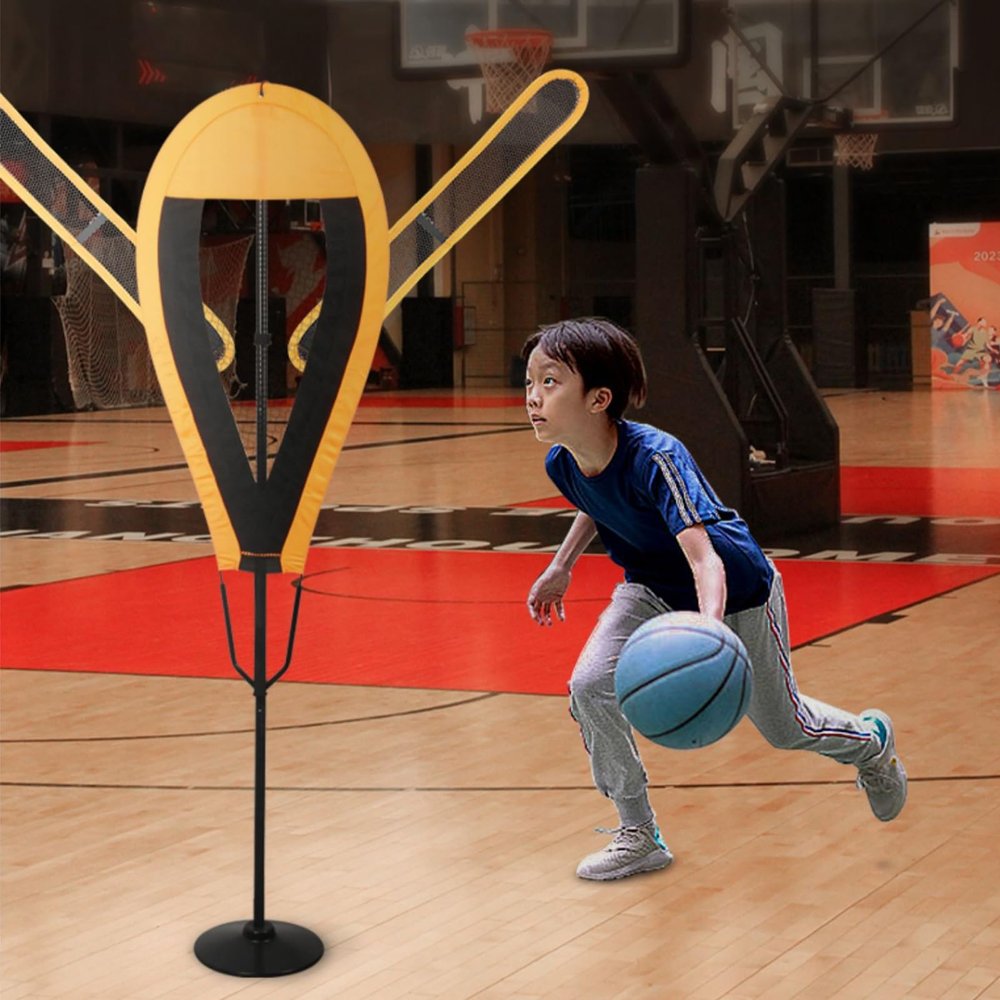 Kunovo Adjustable Defender Dummy for Basketball Trainer, Orange Defender Mannequin with Movable Arm, Lightweight Sports Equipment for Soccer/Volleyball(2PCS)