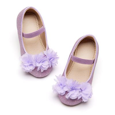 Otter MOMO Toddler/Little Girls Mary Jane Ballerina Flats Purple Shoes Slip-on School Party Dress Shoes Size 12