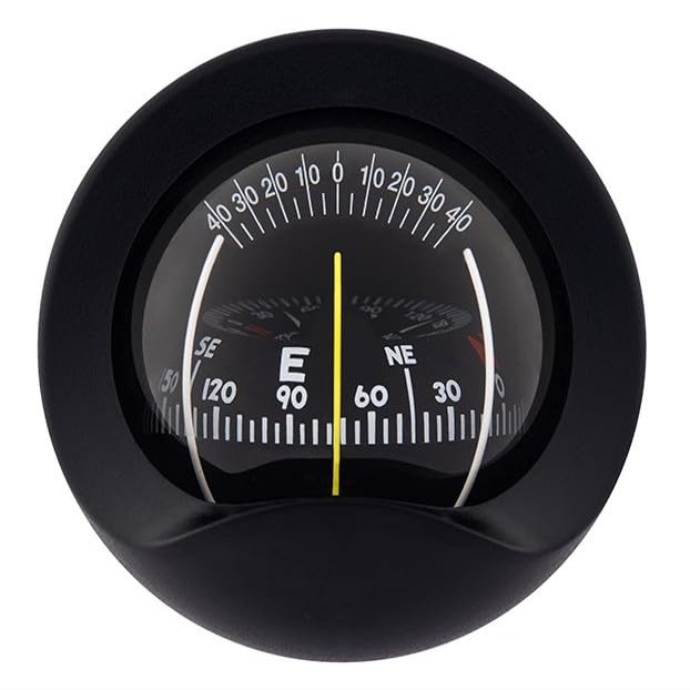 Autonautic - Bulkhead Mount Compass - 85mm Direct-Read Dial - with a Clear Looking Design Suitable for sail and Power Boats Also Suitable for Small Vessels, Mounting Hole 85mm. - Made in Europe