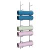 CMYUN Yoga Mat Holder 9 Tiers Yoga Mat Wall Mount, Yoga Mat Holder for Foam Roller/Resistance Bands/Badminton Racket, Workout/Exercise Equipment Storage (Color : White) view 1