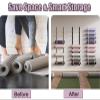 CMYUN Yoga Mat Holder 9 Tiers Yoga Mat Wall Mount, Yoga Mat Holder for Foam Roller/Resistance Bands/Badminton Racket, Workout/Exercise Equipment Storage (Color : White) view 2
