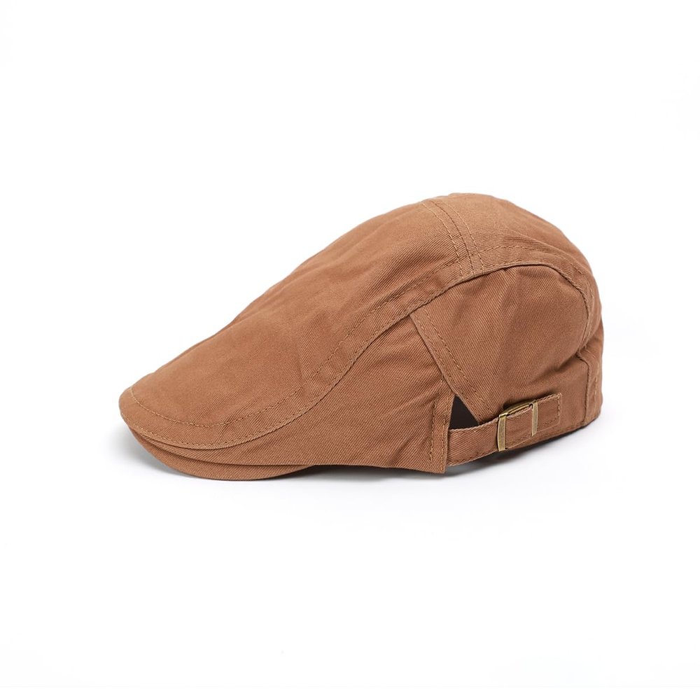 Leucos Ticte Men Women Ivy Cap Cotton Newsboy Hat Flat Cap Khaki
