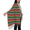 DKJlitter Women's Scarf Colorful Mexican Leopard Serape Cashmere-Feel Scarves Pashmina Shawls and Wraps for Wedding Party view 4