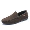 TAYGUM Men's Loafers Round Toe Faux Leather Loafer Shoes Lightweight Anti-Slip Flexible Prom Slip On (Color : Brown, Size : 7) view 1