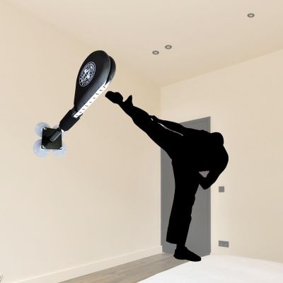 Blazea Wing Chun Dummy Taekwondo Kick Pad Wall Mounted, Adjustable Karate Kickboxing Equipment Kicking Target, Portable Martial Arts Training Dummy Spring Arms
