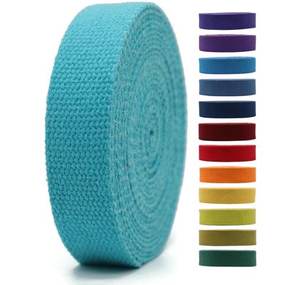 1" & 1.5'' & 2" Cotton Webbing - 5 Yards - 50+ Colors -%100 Natural Cotton - Turkish Woven - Heavy 1 Inch 1.5 Inch 2 Inch Blue Canvas Webbing for Sewing Straps Bag Climbing Indoors Craft DIY 11372