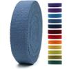 1" & 1.5'' & 2" Cotton Webbing - 5 Yards - 50+ Colors -%100 Natural Cotton - Turkish Woven - Heavy 1 Inch 1.5 Inch 2 Inch Blue Canvas Webbing for Sewing Straps Bag Climbing Indoors Craft DIY 11392