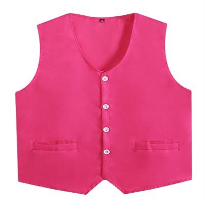 Loodgao Kid Girls Boys Vest Solid Color Volunteer Activity Waistcoat Irregular Hem Volunteers Activities Uniform Hot Pink 11-12 Years