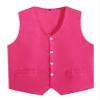 Loodgao Kid Girls Boys Vest Solid Color Volunteer Activity Waistcoat Irregular Hem Volunteers Activities Uniform Hot Pink 11-12 Years view 1