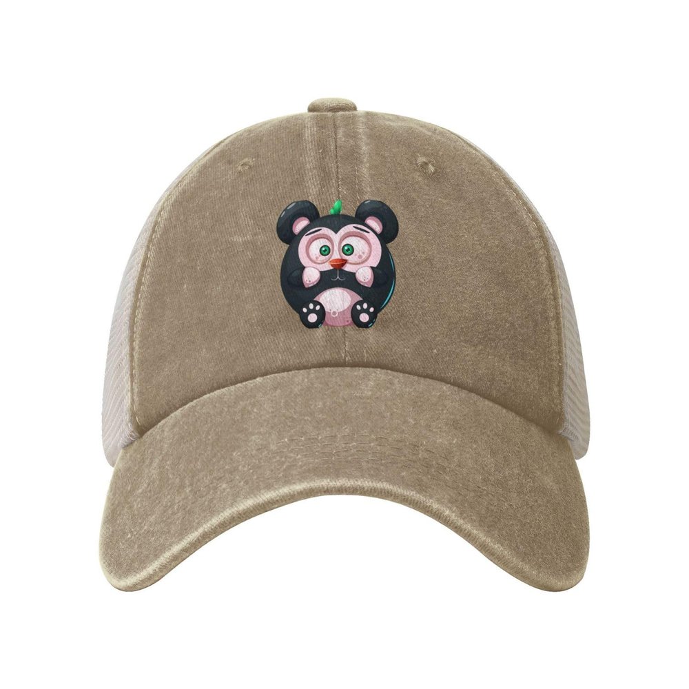 ZKLCRYTR Cute and Funny Cartoon Panda Baseball Cap for Women Mens Trucker hat Mesh Caps Dad Hat Natural