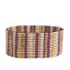 INK + ALLOY Game Day Striped Cuff Bracelets for Women, Beaded Stretch Bracelet for Sports Fans, Handmade Jewelry for College Students, Teachers, Football Moms, 1-Inch W (Purple & Yellow) view 1