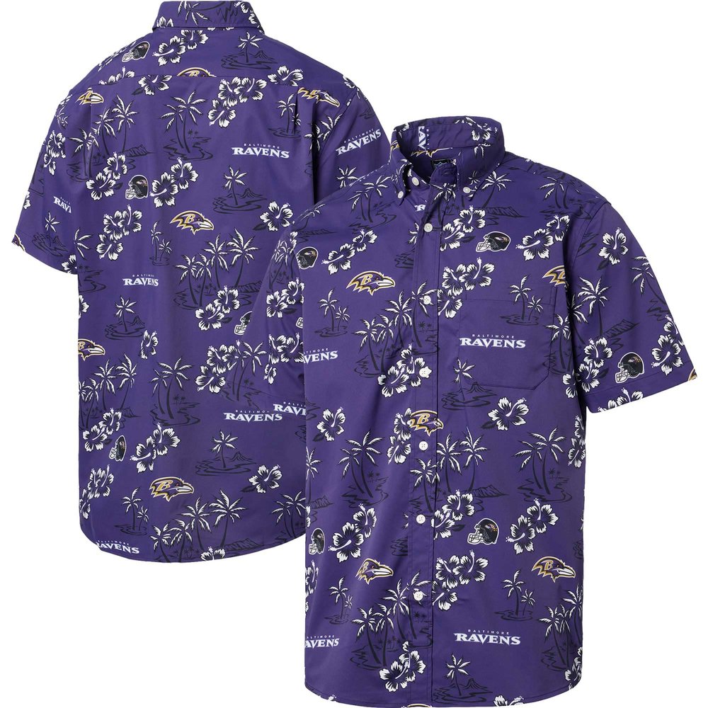 Reyn Spooner Men's Purple Baltimore Ravens Kekai Button-Up Shirt, Medium