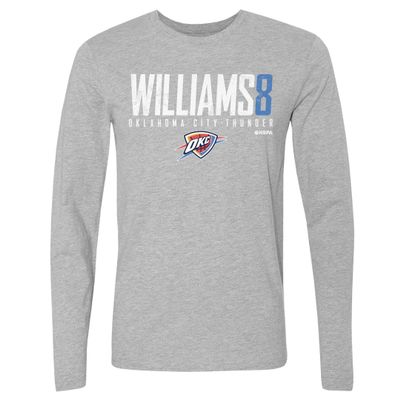500 LEVEL Jalen Williams Oklahoma City Thunder Long Sleeve Shirt - Jalen Williams Oklahoma City Thunder Elite WHT (Heather Gray, XX-Large)