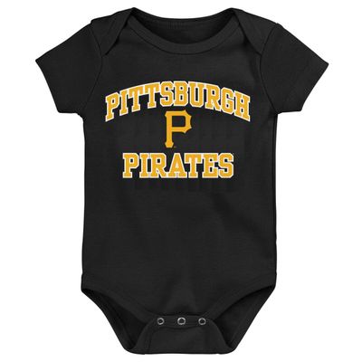 Outerstuff MLB Officially Licensed 0-24 Months City Headline Arch Logo Creeper Bodysuit Romper (Pittsburgh Pirates - Black, 0/3 Months)