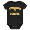 Outerstuff MLB Officially Licensed 0-24 Months City Headline Arch Logo Creeper Bodysuit Romper (Pittsburgh Pirates - Black, 0/3 Months) view 1