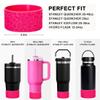 Raioaea for Stanley Cup Accessories, Leopard Engraved Silicone Boot for Stanley Cup 40oz 30oz 20oz & Hydro Flask 12-24oz, Stylish Bottom Protector Cover Sleeve for Yeti, Simple Modern,Rose Pink view 2
