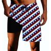 America USA Flag Mens Swim Trunks with Compression Liner Quick Dry 2 in 1swim Shorts Bathing Suits for Beach Rave X-Large view 1