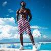 America USA Flag Mens Swim Trunks with Compression Liner Quick Dry 2 in 1swim Shorts Bathing Suits for Beach Rave X-Large view 2