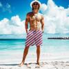 America USA Flag Mens Swim Trunks with Compression Liner Quick Dry 2 in 1swim Shorts Bathing Suits for Beach Rave X-Large view 3