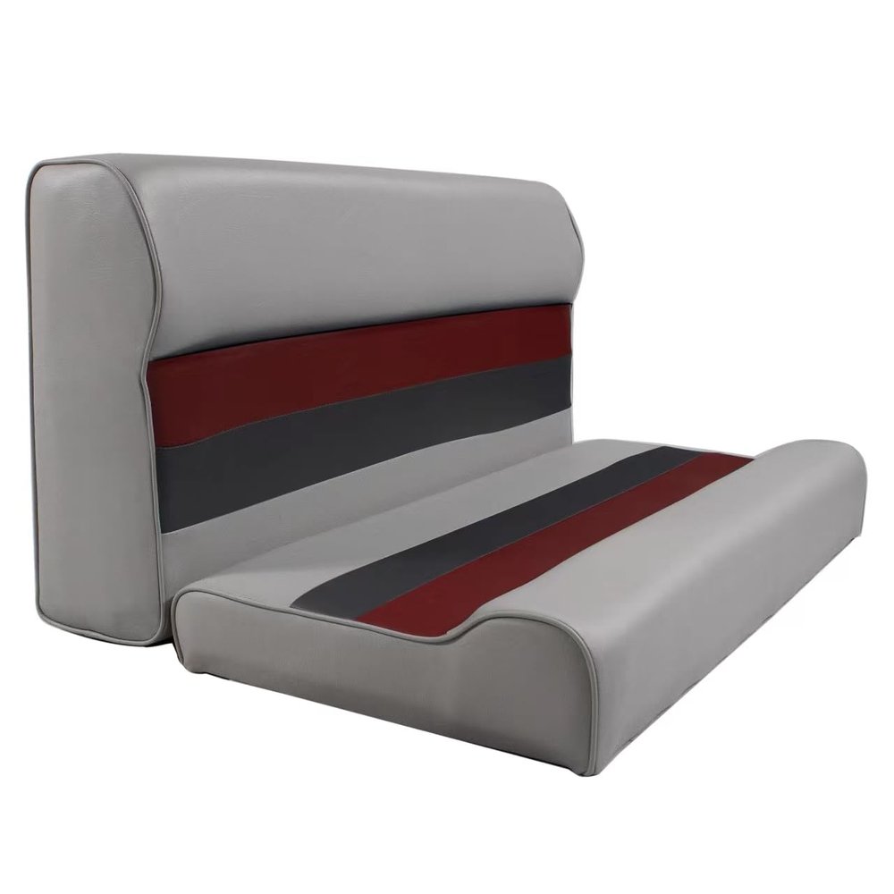 Horizon Manufacturing Premium Series 37" Pontoon Bench Seat Cushion Set 3001-ABEC Grey/Red/Charcoal (Base sold Separate 3010-AB)