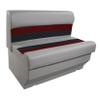 Horizon Manufacturing Premium Series 37" Pontoon Bench Seat Cushion Set 3001-ABEC Grey/Red/Charcoal (Base sold Separate 3010-AB) view 2